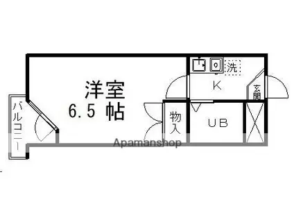 ベルシティ旭ヶ丘(1K/3階)の間取り写真
