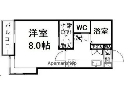 グランデュール青葉(1K/1階)の間取り写真