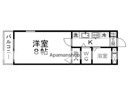 カーサグランデ5(1K/2階)の間取り写真