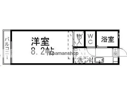 ティエラ早坂(1K/2階)の間取り写真