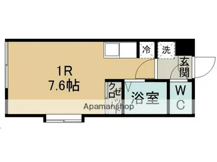 アイショウヴィラ国見(ワンルーム/1階)の間取り写真