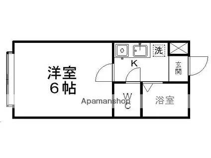 ベルシティ萩野町(1K/1階)の間取り写真