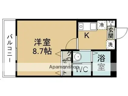 オーチャード国見(1K/2階)の間取り写真