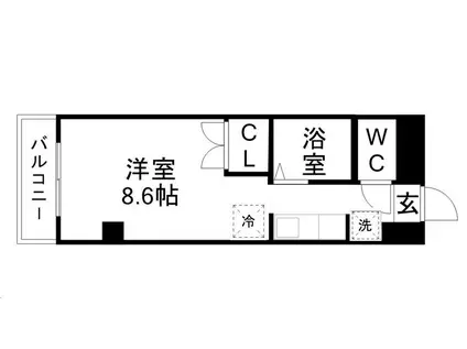 木町通TKビル(1K/3階)の間取り写真