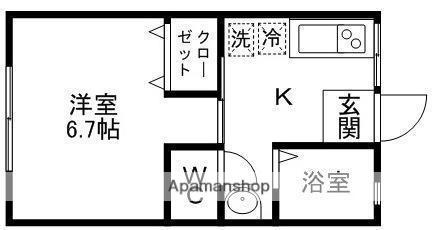 青葉ハイツ(1K/1階)の間取り写真