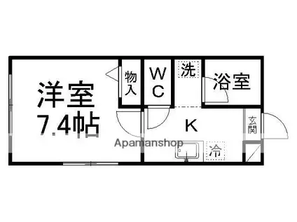 全健ハイム千代田(1K/1階)の間取り写真