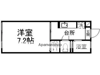 プラザAK国見(1K/1階)の間取り写真