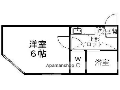 ヒルズカワウチA棟B棟(1K/2階)の間取り写真