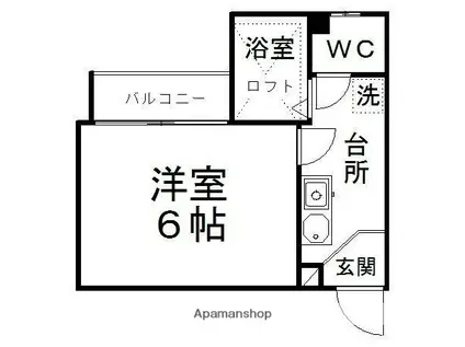 ベルトピア木町(1K/4階)の間取り写真