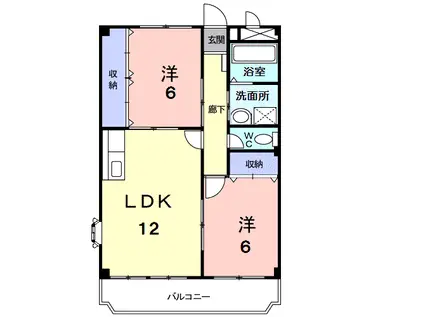 エクセルプラザ(2LDK/2階)の間取り写真