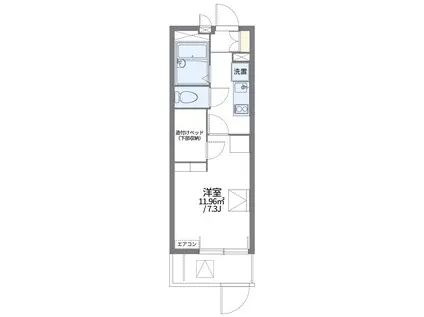 レオパレスロワイヤルステージ(1K/1階)の間取り写真