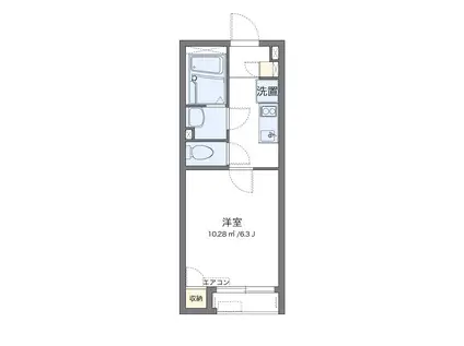 レオネクストプラムグローブ(1K/1階)の間取り写真