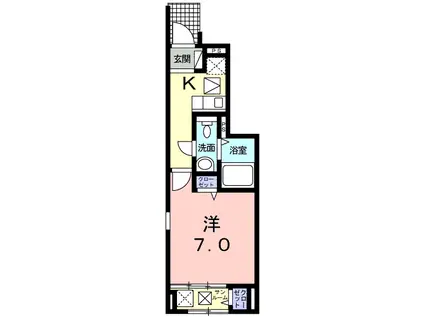 ラウレア(1K/1階)の間取り写真
