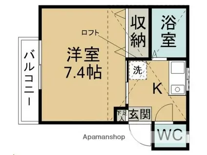 フォーレスト東九番丁(1K/1階)の間取り写真