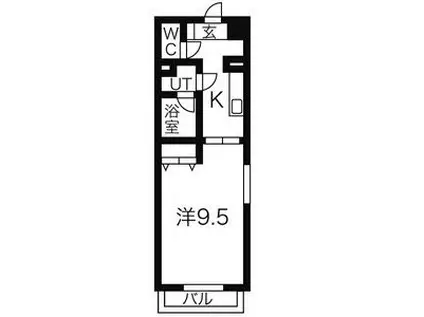 コートヒルズ(1K/9階)の間取り写真