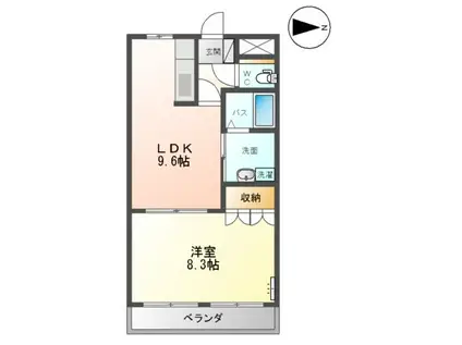 グランクリュ (1LDK/2階)の間取り写真