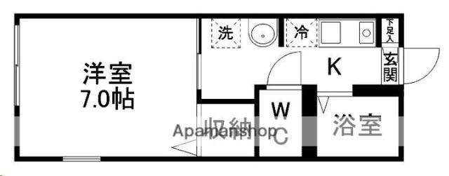 レジデンス八幡(1K/1階)の間取り写真