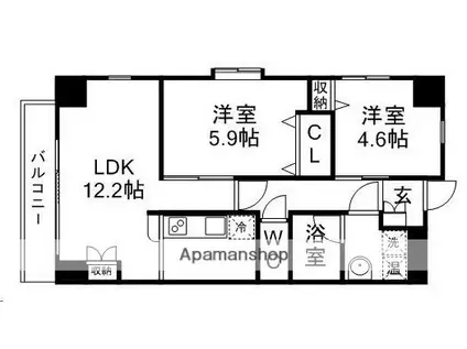 U・ステージ3(2LDK/3階)の間取り写真