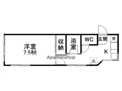 秋山コーポ(1K/2階)の間取り写真