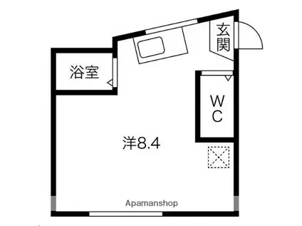 長屋アパートメントHACHI(ワンルーム/2階)の間取り写真
