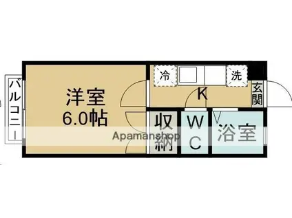 コーポマウンテンⅡ(1K/2階)の間取り写真