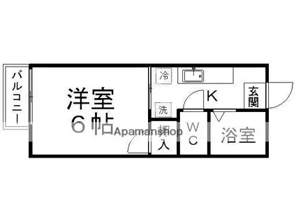 ハイネス青葉A棟(1K/2階)の間取り写真