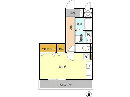 KOMFORT Ⅰ(ワンルーム/3階)の間取り写真