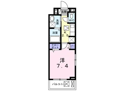 ナイスアーバンⅡ(1K/1階)の間取り写真