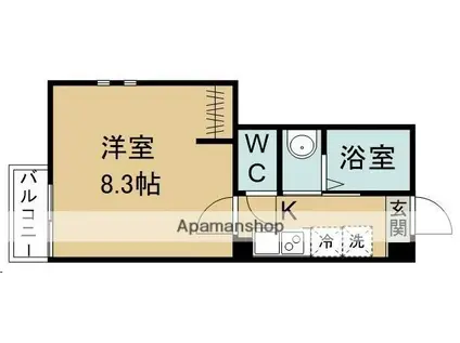 アスコット川内(1K/1階)の間取り写真