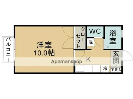 シンフォニー中島丁(1K/2階)の間取り写真