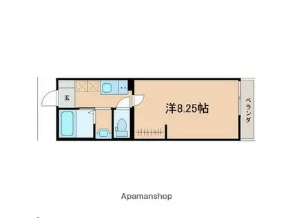 ポミエ・KOKO中倉(1K/1階)の間取り写真