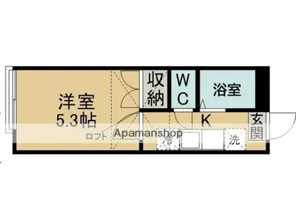 ルノール2(1K/2階)の間取り写真