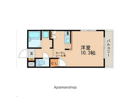 ガーデンハイツ(ワンルーム/2階)の間取り写真