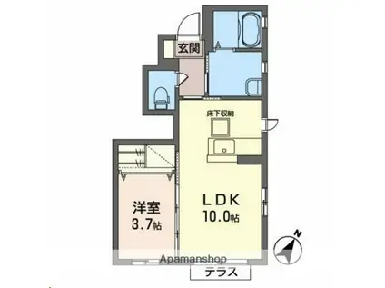 シャーメゾンラリックスクローネ(1LDK/1階)の間取り写真