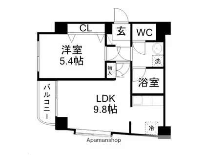 クラベール(1LDK/2階)の間取り写真