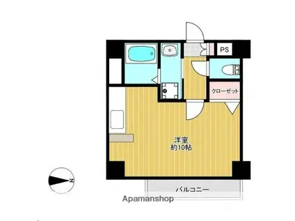 エルフ上杉(ワンルーム/4階)の間取り写真