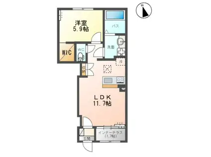 荒井南アパート(1LDK/1階)の間取り写真