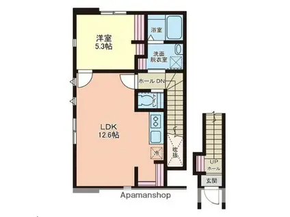 IL MIO CAMPOⅡ(1LDK/2階)の間取り写真