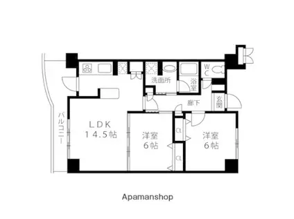 ラ・シエスタ泉(2LDK/2階)の間取り写真