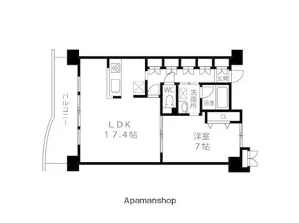 ラ・シエスタ泉(1LDK/4階)の間取り写真