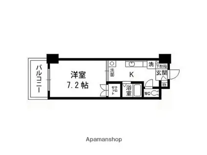 サニーヒルズ泉中央(1K/4階)の間取り写真