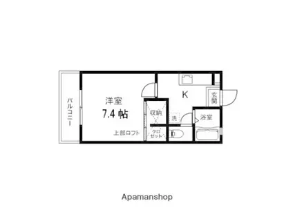 藤ハイツ(1K/2階)の間取り写真