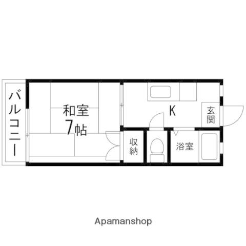 サンハイツ竹(1K/2階)の間取り写真