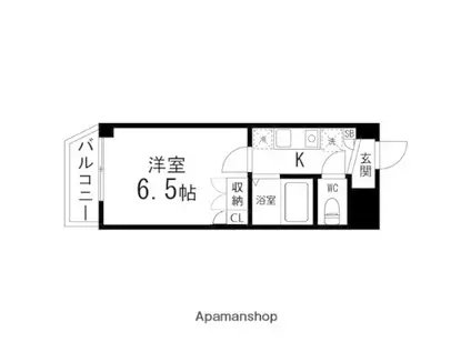 バースランド小松島(1K/4階)の間取り写真