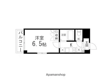 バースランド小松島(1K/6階)の間取り写真