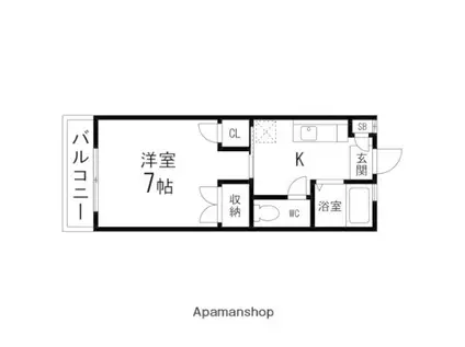 アーバンエイト(1K/1階)の間取り写真