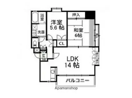 ストークコート高澤(2LDK/3階)の間取り写真