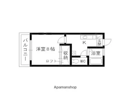 コンフォートいずみ(1K/2階)の間取り写真