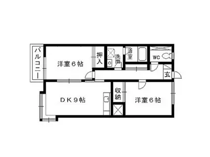 エクセレント永和台(2DK/2階)の間取り写真