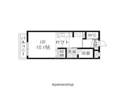 コンフォート永和台Ⅲ(ワンルーム/2階)の間取り写真